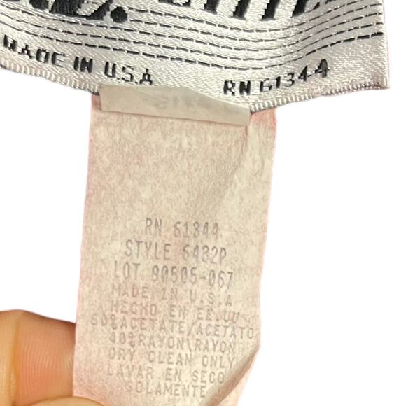 S.L. Petites Midi Long Sleeve Dress Women's 8 Red Jacket Tie Back Modest Vintage - Picture 15 of 15